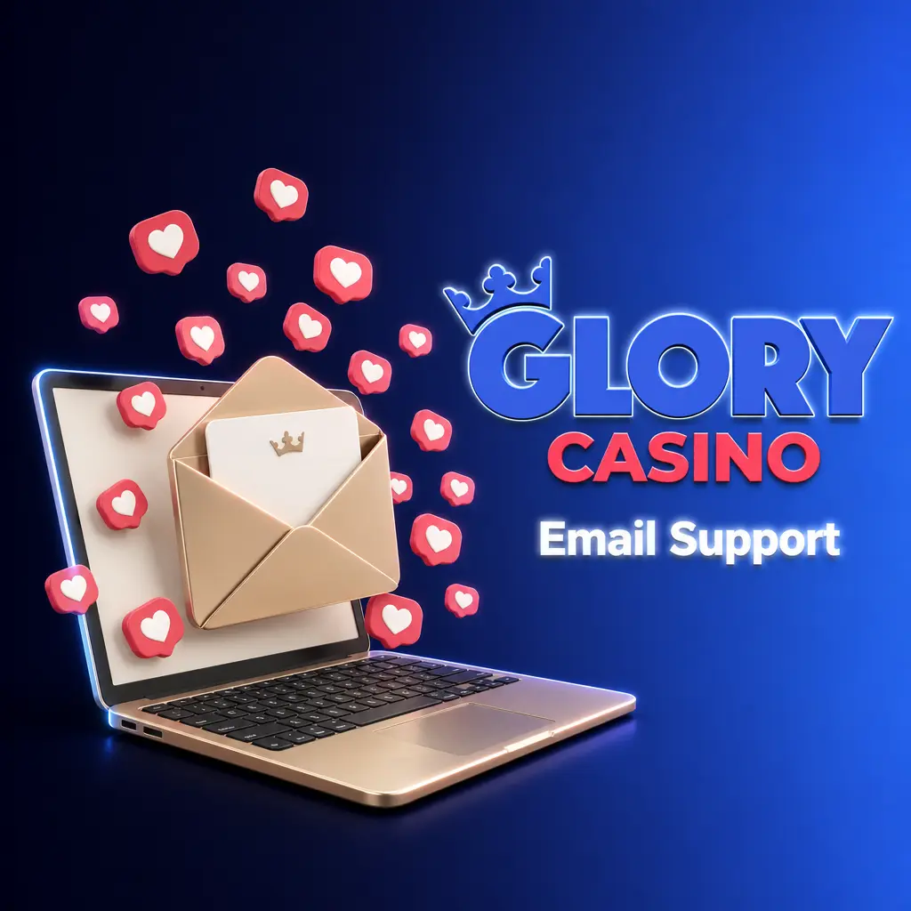 Email support icon representing Glory Casino's contact option for detailed inquiries and document submissions
