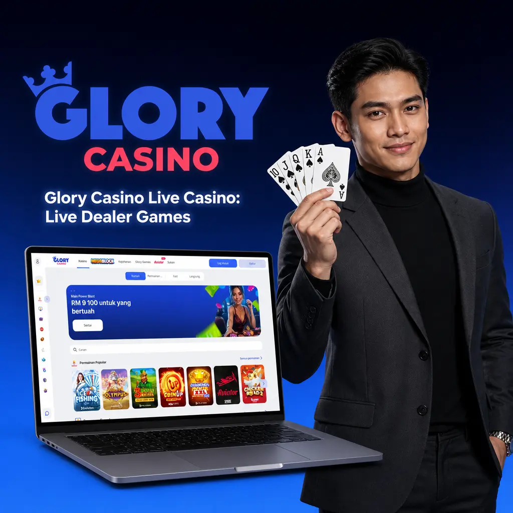 Glory Casino live dealer games: Blackjack, Baccarat, Roulette, Sic Bo, and game shows like Crazy Time streamed in real time.