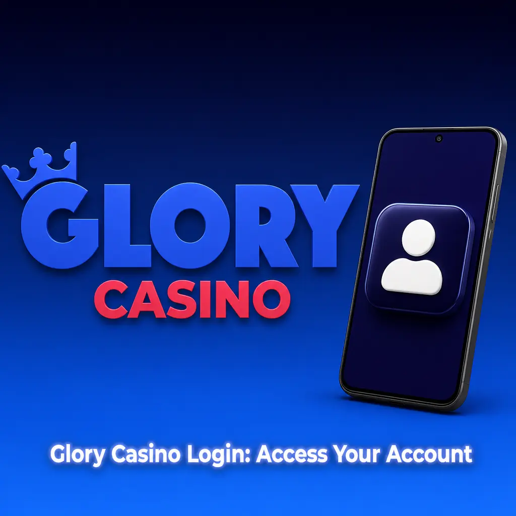 Glory Casino login screen showing steps to sign in with phone number, email, and password on website or app