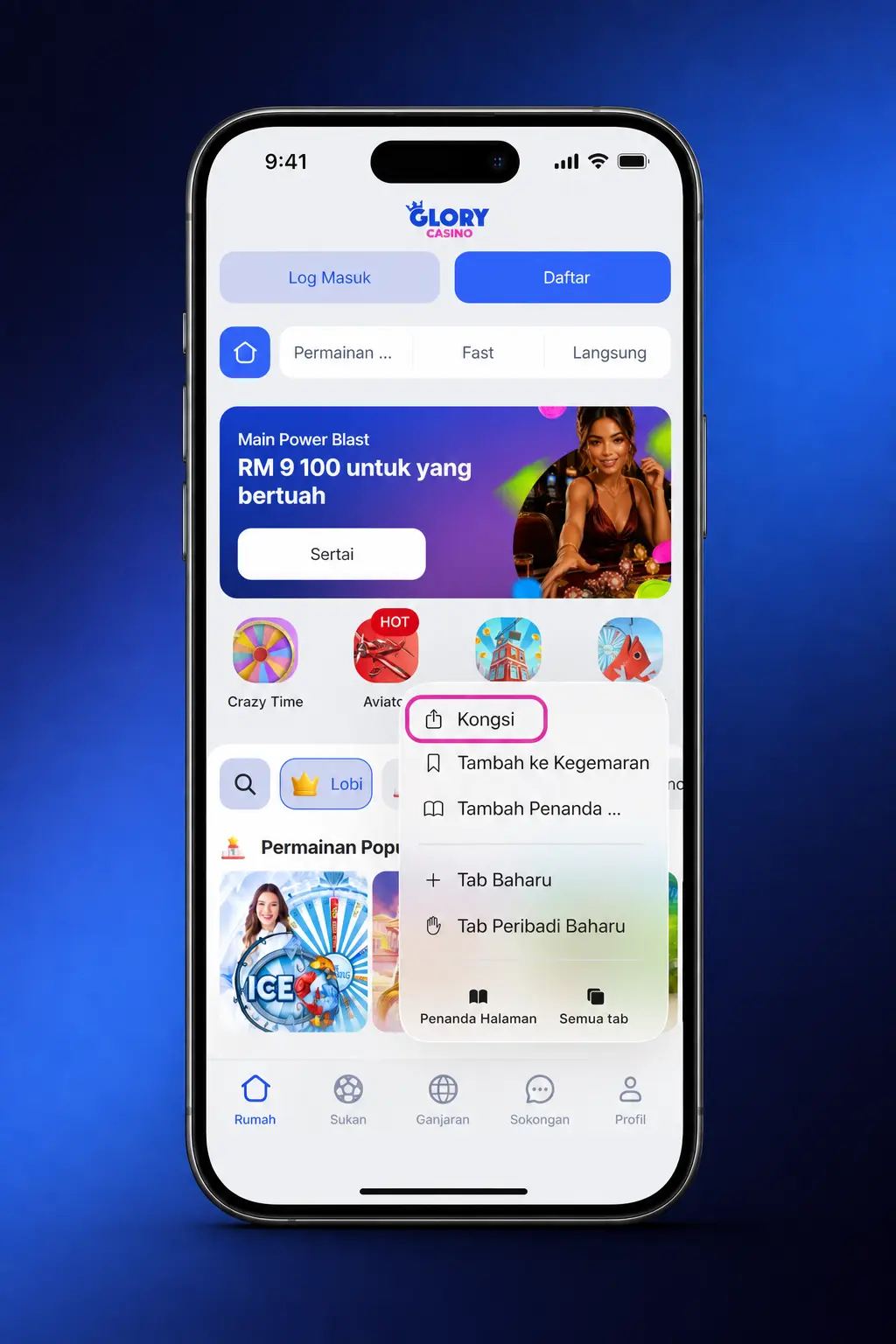 Step-by-step guide to install Glory Casino app on iOS via Safari using the Add to Home Screen option