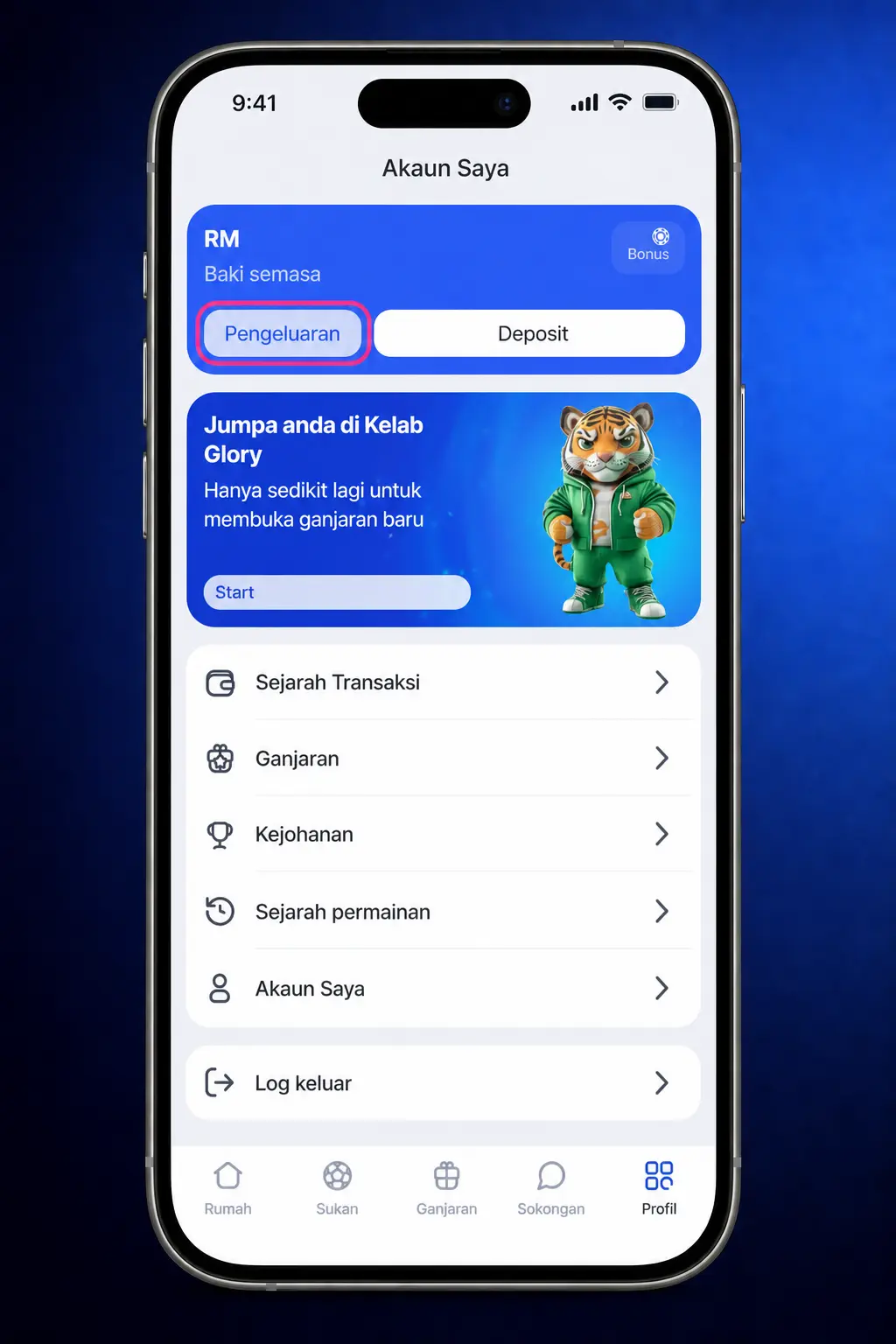 Steps to withdraw money from the Glory Casino app using Cashier and verified payment method
